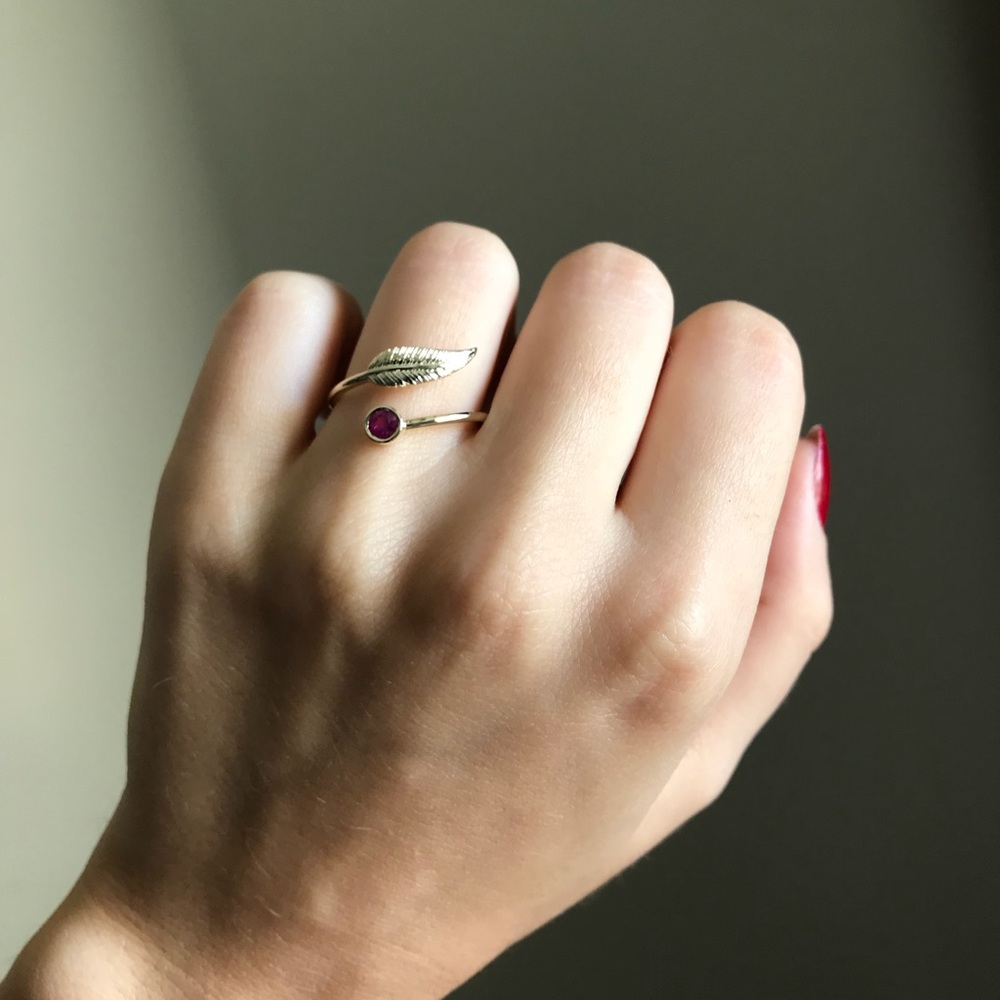 Ruby Minimalistic Gold Ring - image 3